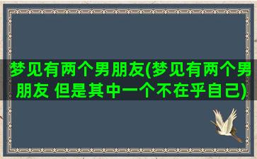 梦见有两个男朋友(梦见有两个男朋友 但是其中一个不在乎自己)